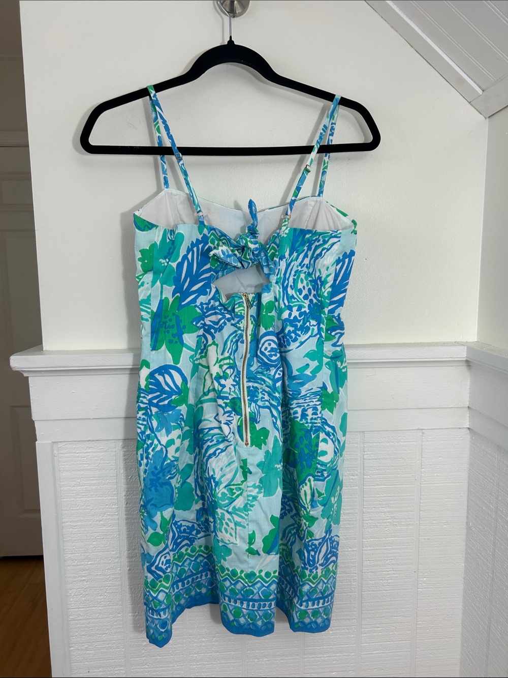 Lilly Pulitzer Stretch Shelli Mini Dress size 6, beautiful blue & green pattern - Picture 5 of 9
